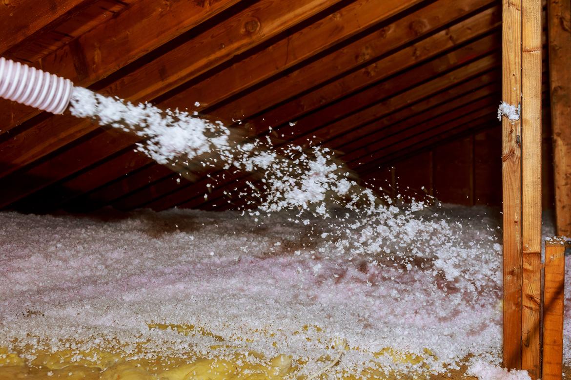 Blown-in insulation is an effective way to upgrade your attic and prevent heat loss.