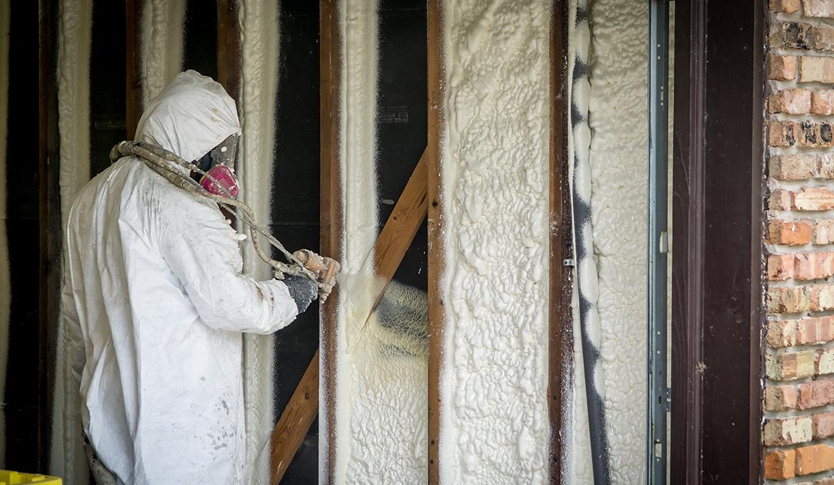 Fill the cracks and for air-tight coverage with spray foam insulation